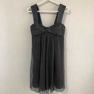 Black halo dark gray silk chiffon baby doll dress